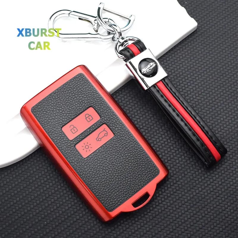 Shell Fob per Dacia Sandero Card per Renault Talisman Arkana Koleos Captur Megane Clio Scenic TPU Leather Car Key Case Cover