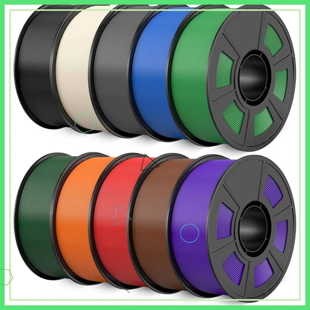 Confezione di Filamento per Stampante 3D Hyper PLA+ da 10kg, 10 Colori PLA+ Resistente 1.75mm, Bobina da 1kg