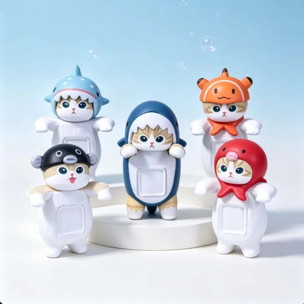 Mofusand Blind Box Hippers Marine Life Series Anime Mini Action Figures Doll Mobile Phone Computer Decoration Birthday Gifts