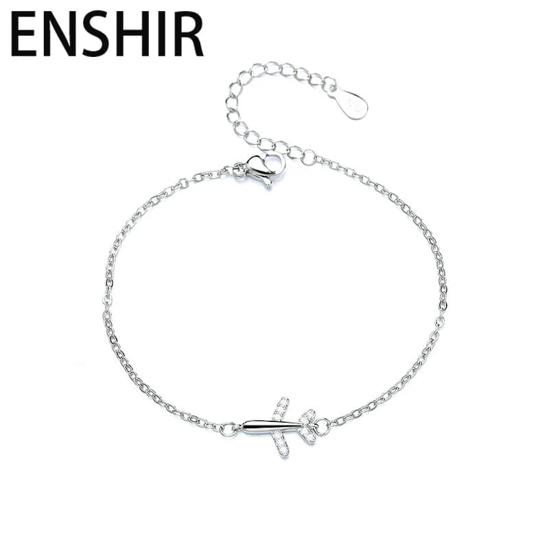 ENSHIR Airplane Zircon Bracelet for Women Personality Niche Design Cool Fashion Simple Jewelry Gifts Wholesale