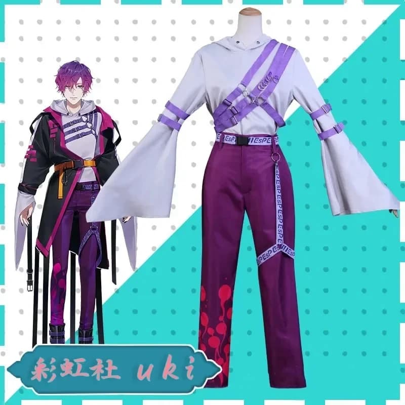 Costume Cosplay Noctyx Uki Violeta con Parrucca, Outfit Anime per Halloween e Carnevale, Uniforme per Uomo e Donna