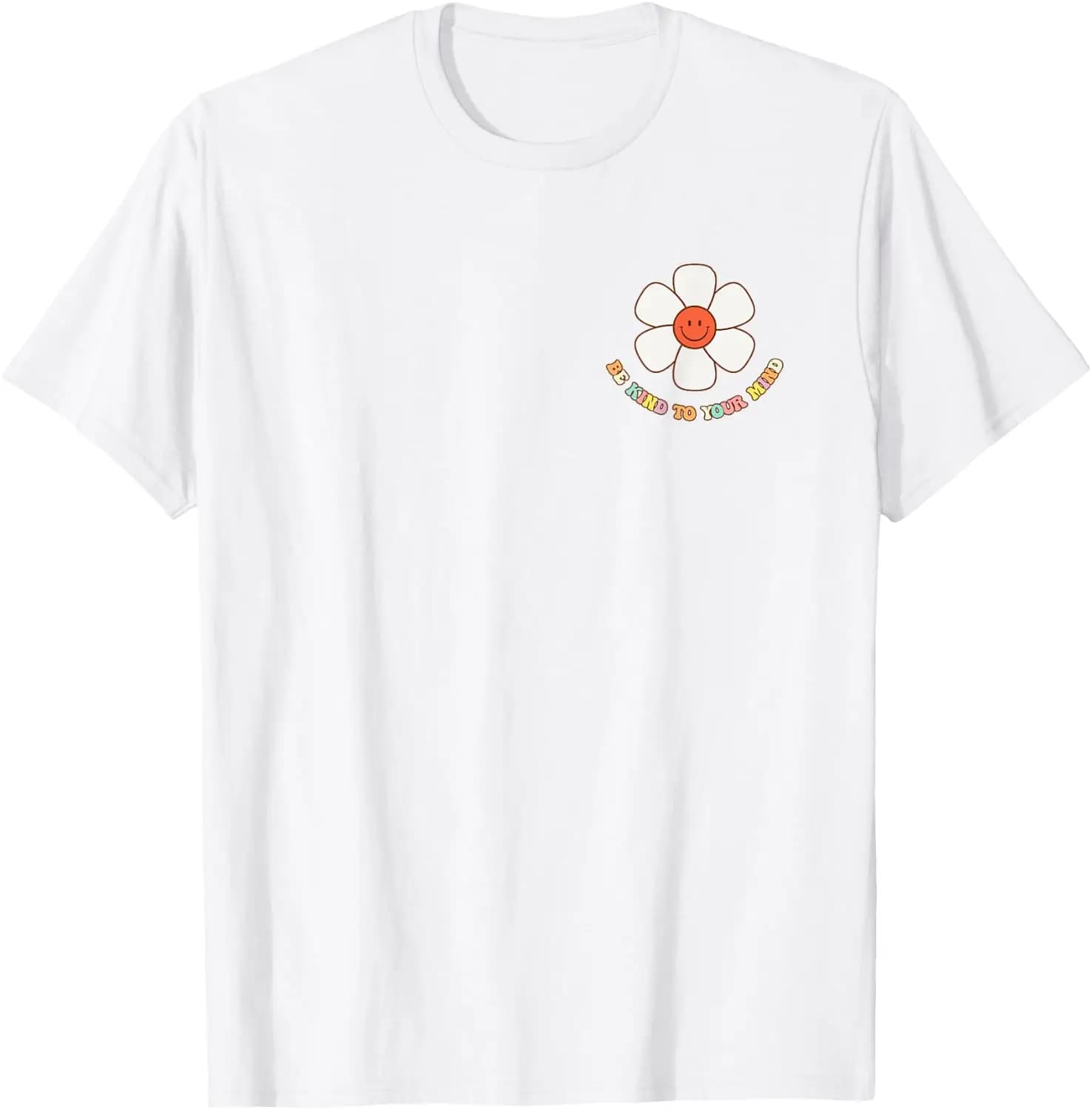 Mental Health Matters Awareness Mens Women Kids 2 Sided T-Shirt 100% Cotton Trendy Y2K Short-Sleeve Tee – Soft, Quick-Drying, & Moisture-Wicking; Ideal for Sports or Casual Wear; Great Gift for Christmas or Halloween.