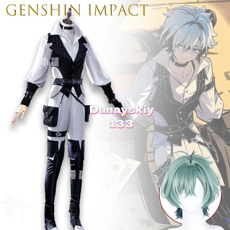 Halloween Male Themed Party Cosplay Attire Genshin Impact Lohen PV Version Complete Costume For Anime Convention Fan Performance