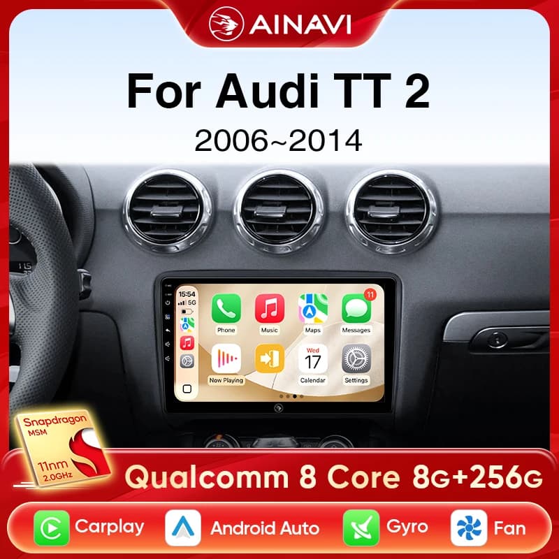 Ainavi Autoradio 2 DIN Per Audi TT 2 2006-2014 Wireless Carplay Android Auto Audio Car Multimedia Qualcomm 8 Core HDMI GPS 4G