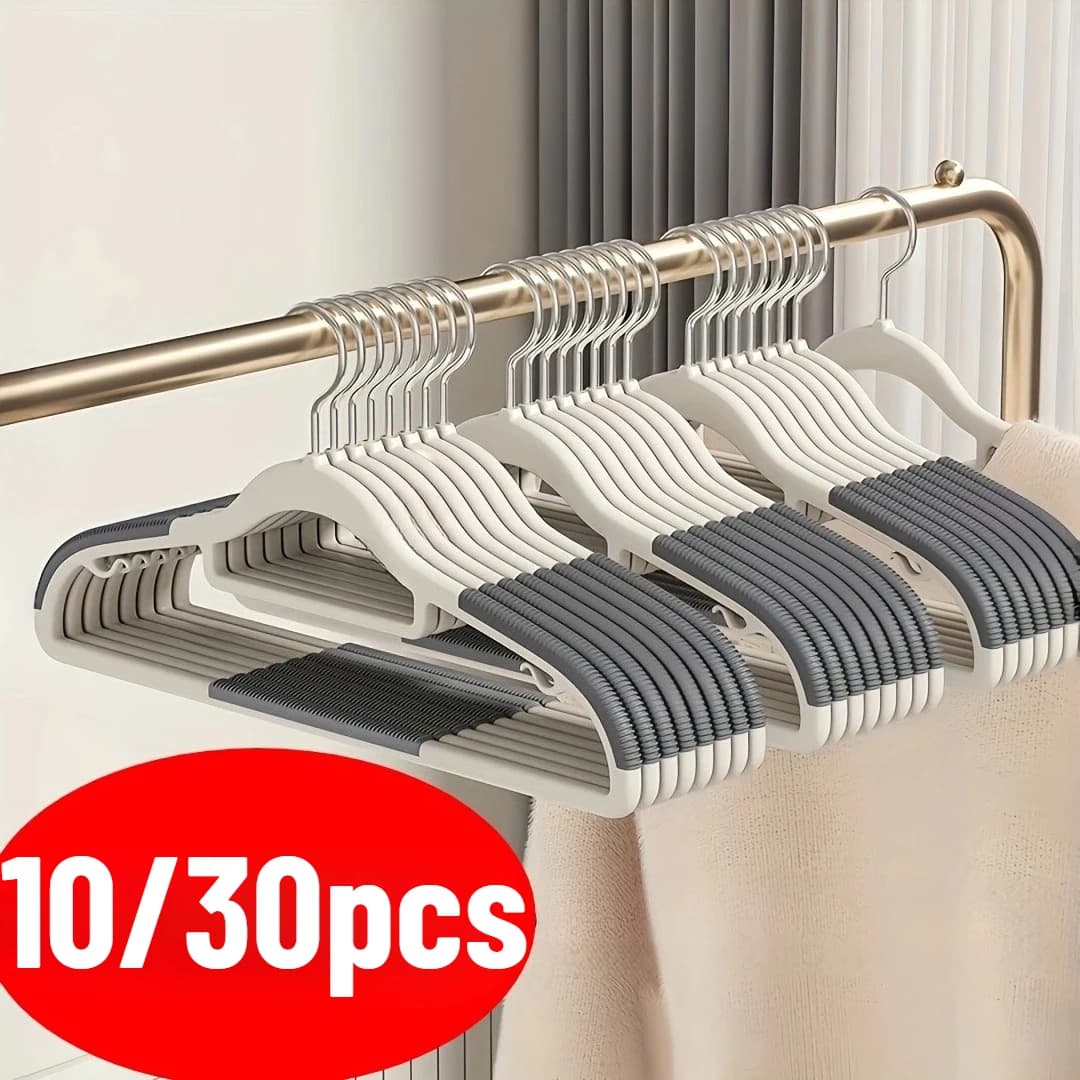 Set da 10/30 pezzi di appendiabiti resistenti per vestiti asciutti e bagnati con cuscinetti antiscivolo, salvaspazio con un organizer ultraleggero di spessore 0,2 pollici