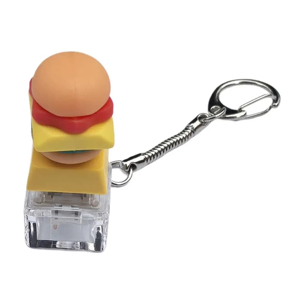 Simpatico Clicker a Forma di Hamburger e Patatine Fritte, Giocattolo Antistress con Interruttore Meccanico, Portachiavi Mini Giocattolo Decompressione, Regalo