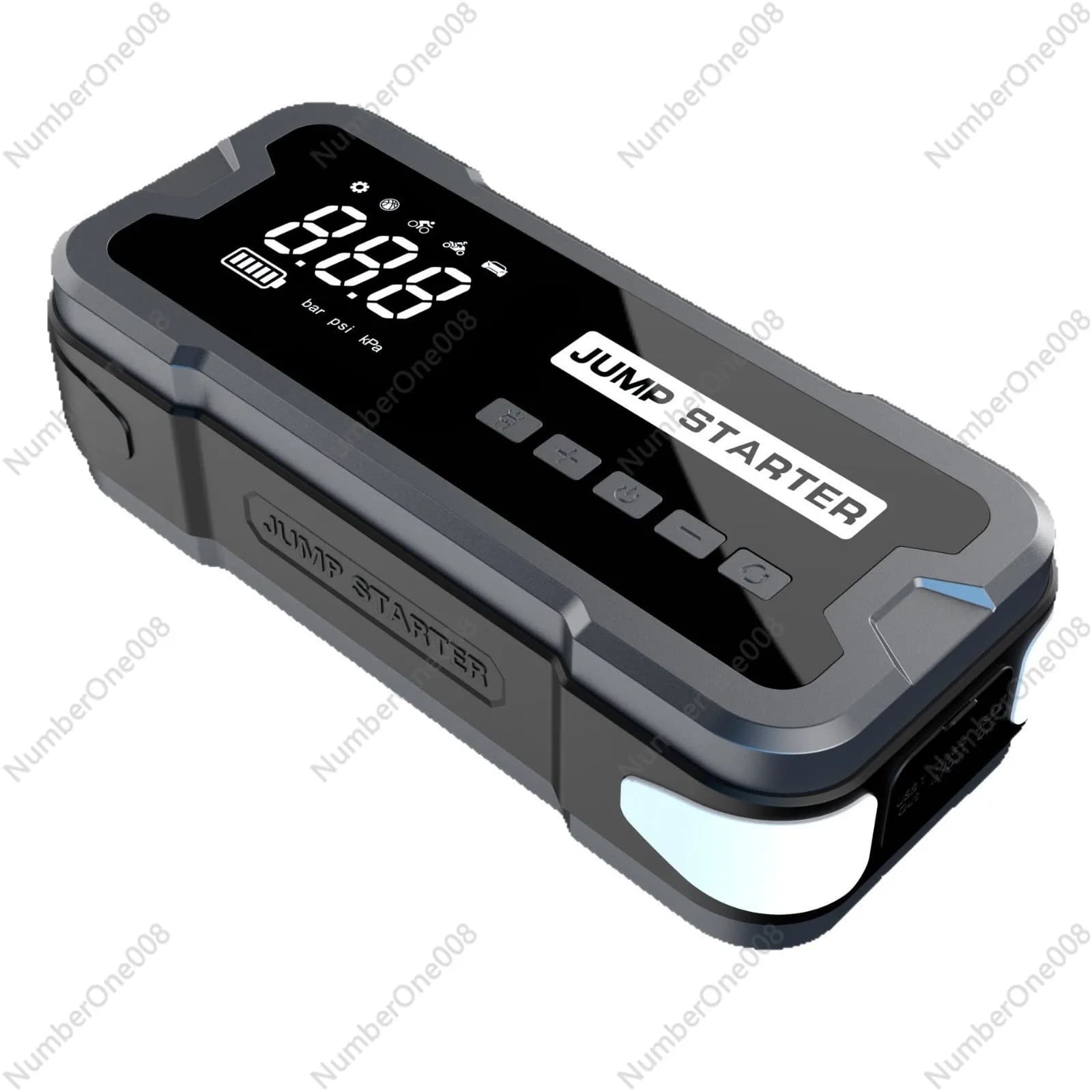 Car Jump Starter with Air Compressor 2 in 1 Battery Booster Power Bank Dual Cylinder Inflator for Vehicle Emergency