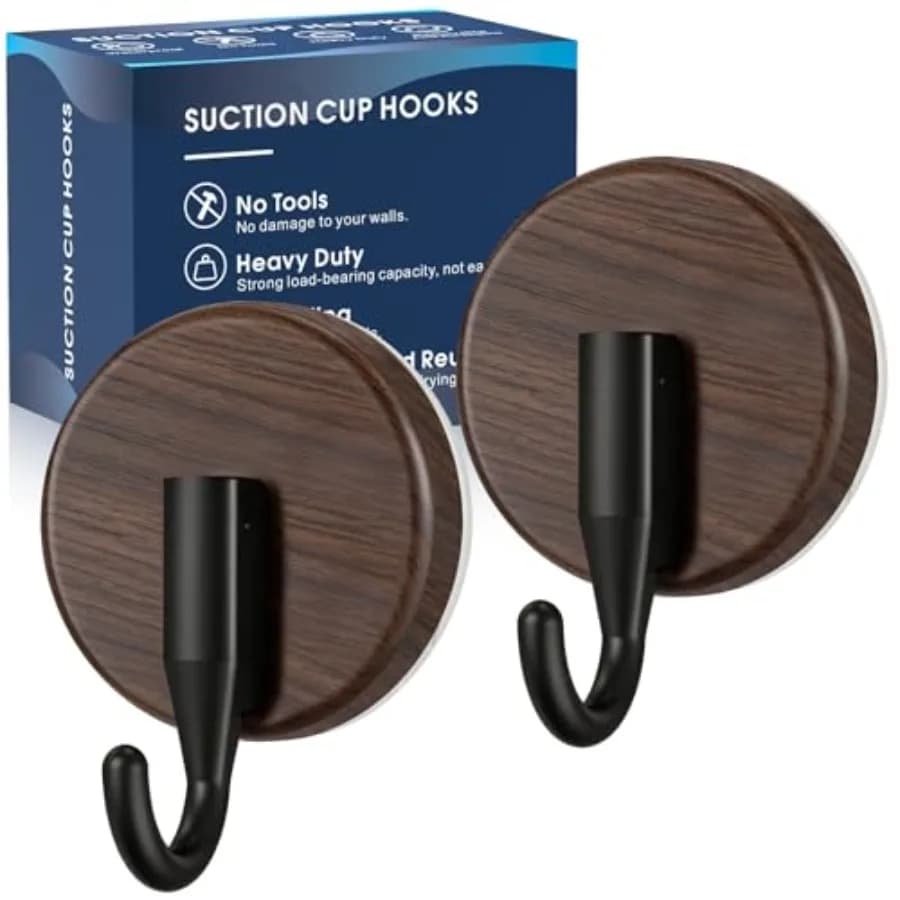 Suction Cup Hooks for Shower, Shower Hooks Mounting on Glass Doors, Tile, Mirrors, Metals, Hook for Hanging Towels, Robe, Loofa