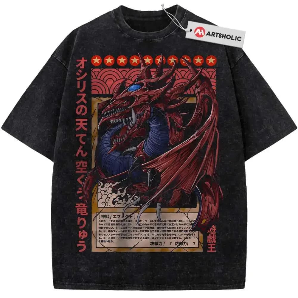 Yu Gi Oh Slifer the Sky Dragon T-shirt Man Woman O Collo Washed Cotton Anime T-shirt Short sleeve Tees Gift Top Summer T-shirt