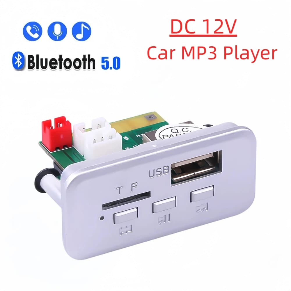 DC 12V MP3 Bluetooth 5.0 Ricevitore Kit Auto Lettore MP3 Scheda di Decodifica Modulo Audio Senza Fili USB TF FM Radio Musica Auto Lettore MP3