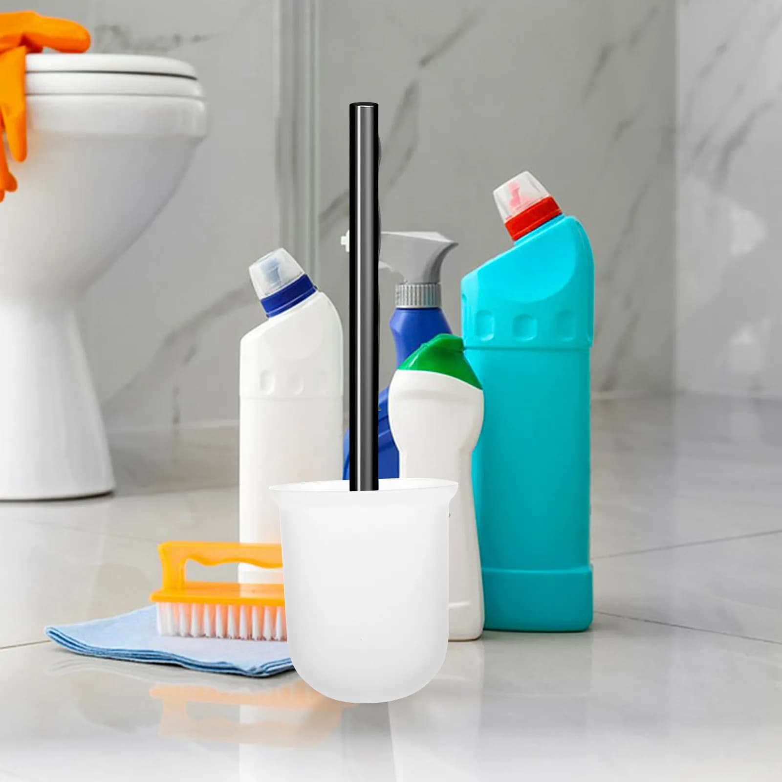 3Pcs Plastic Toilet Brush Cup Holder Household Bathroom Brush Storage Cleaning Tool Container Organizer Plunger Holder