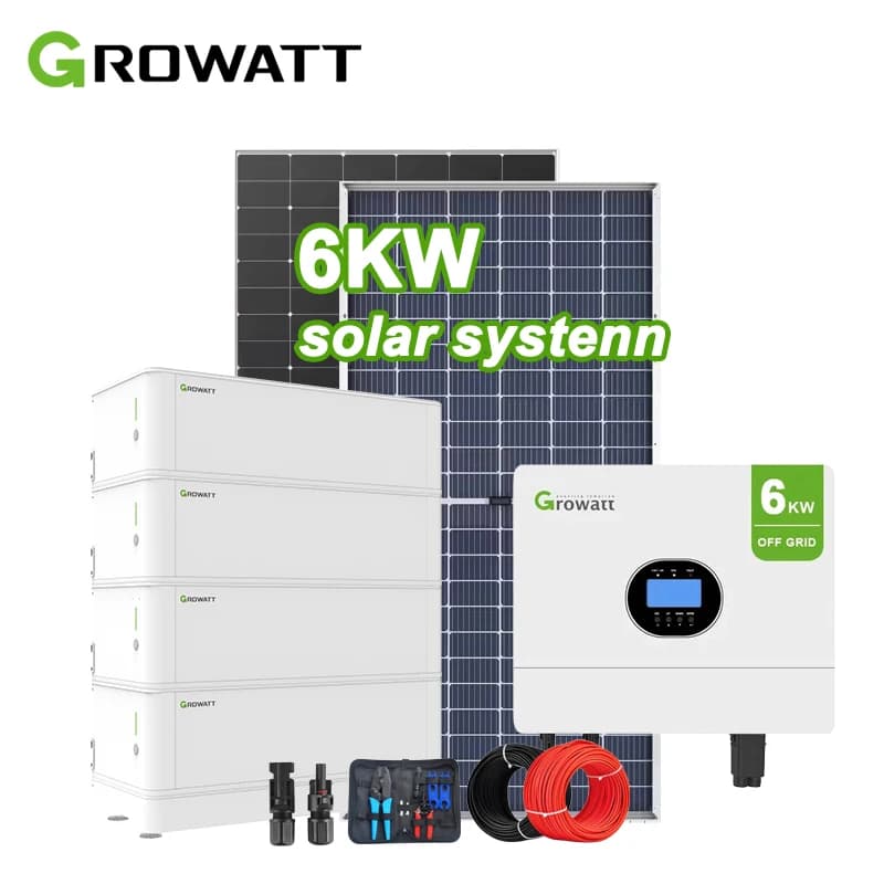 Growatt LONGI Kit solare off grid Sistema di backup solare domestico per accumulo di batterie inverter per fattoria domestica con pannelli solari