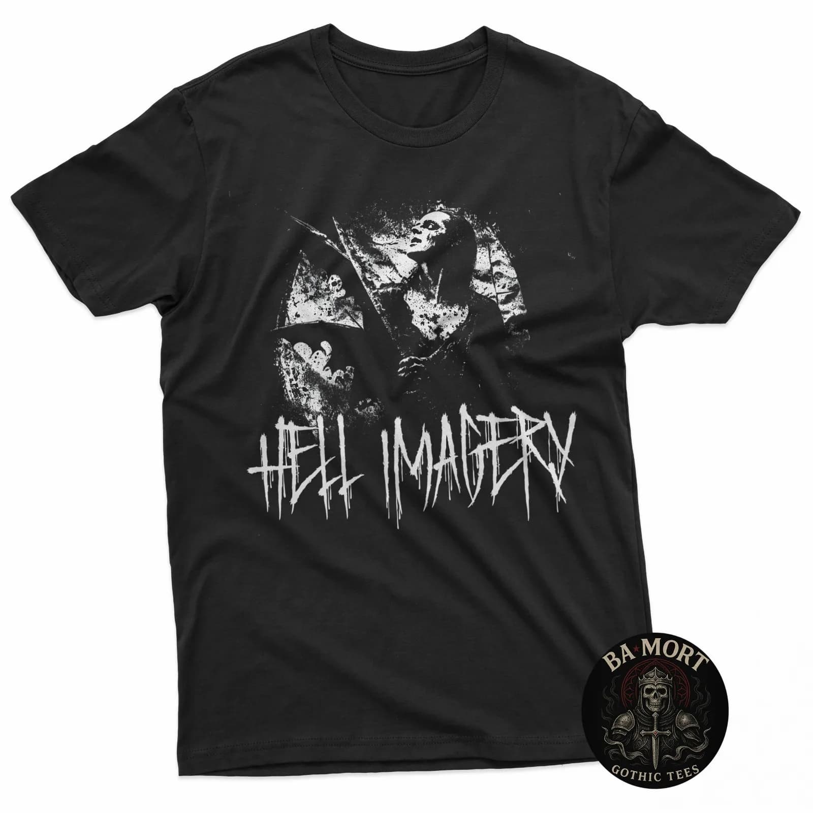 T-shirt nera con design unico a forma di ala per uomo
