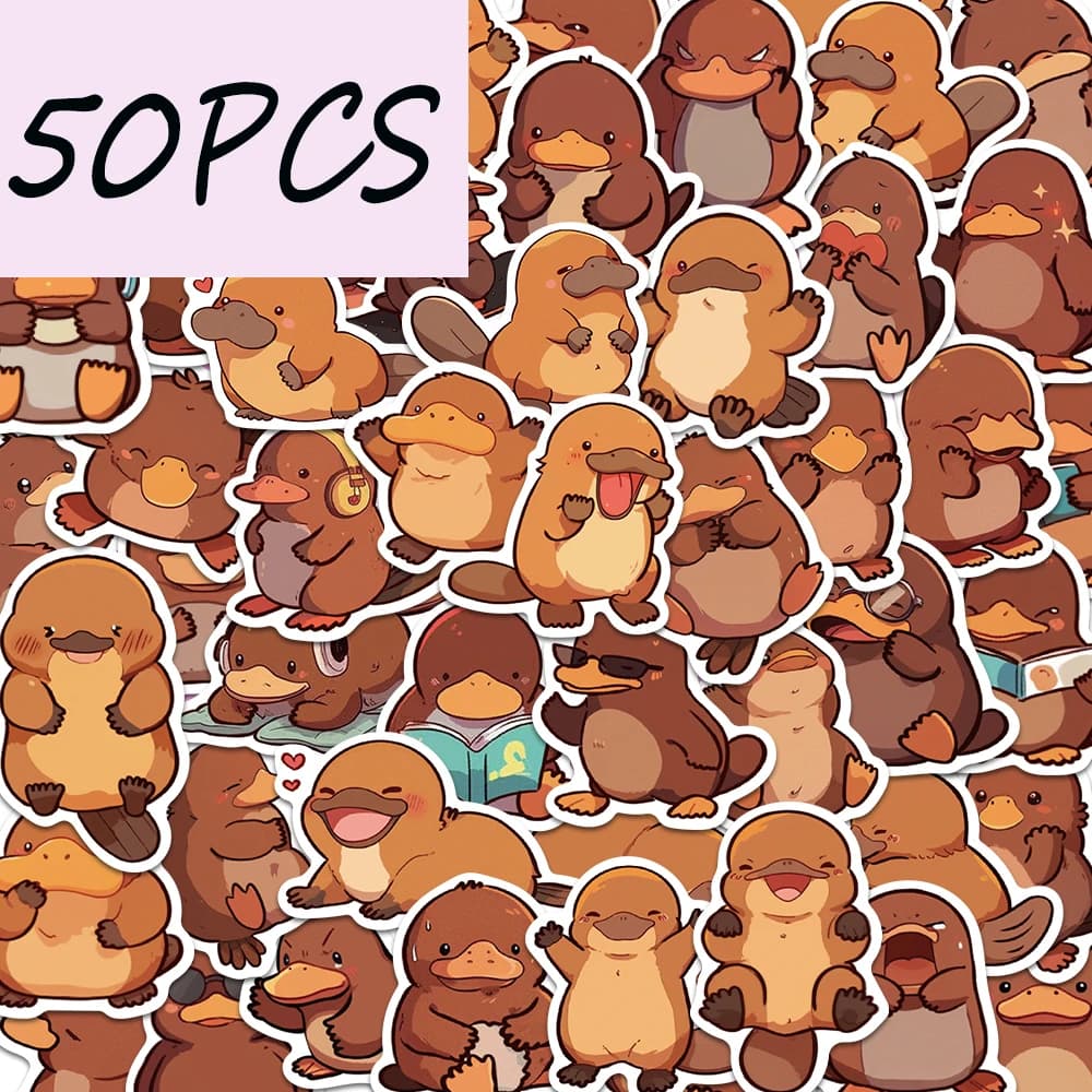 50 adesivi della serie Platypus, adatti per decorare frigoriferi, confezioni regalo, telefoni cellulari, chitarre, adesivi impermeabili