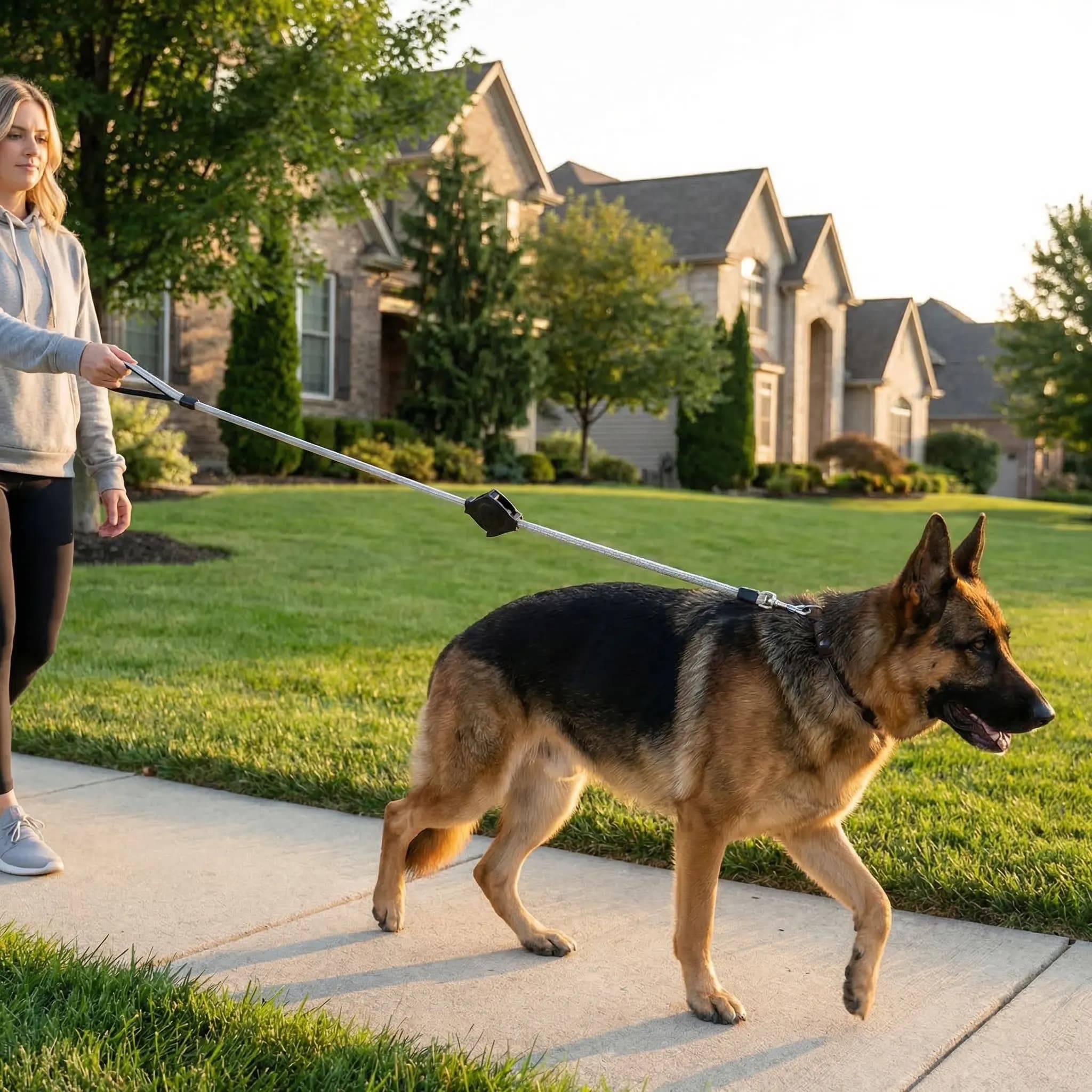 Guinzaglio Avvolgibile Automatico per Addestramento Cani, Corda Telescopica con Gancio in Metallo Resistente, Impugnatura Ergonomica Grande e Comoda