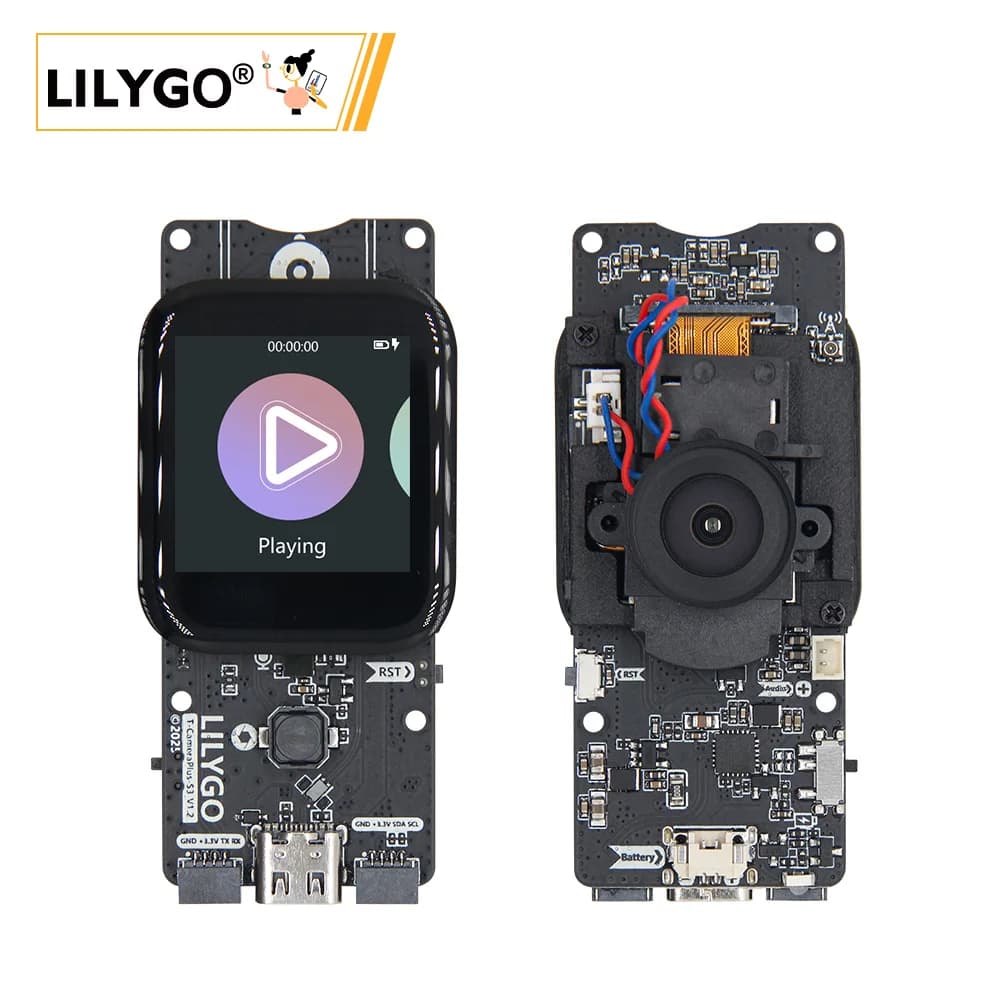 LILYGO® T-Camera-Plus-S3 ESP32-S3 scheda di sviluppo della fotocamera 2/5 milioni di pixel modulo di visione notturna IR-Cut Display Touch da 1.3 pollici