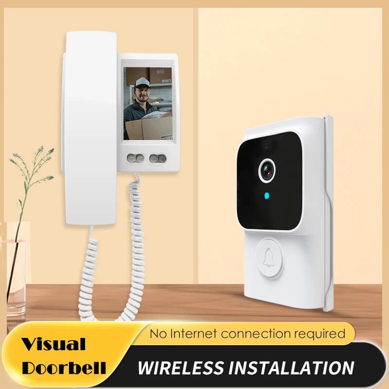 Campanello Wireless Portatile con Schermo, Visione Notturna, Supporto Interfono Bidirezionale, Batteria Integrata, per Casa/Interni/Ufficio