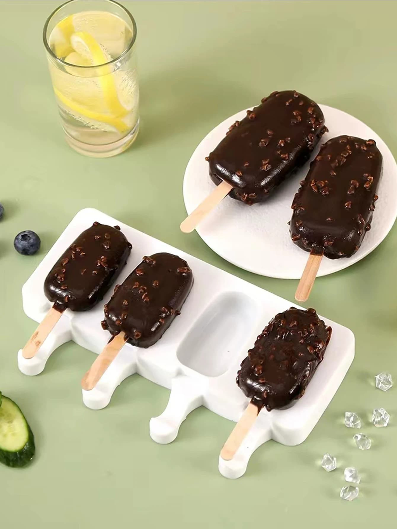 Stampo per gelato in Silicone, stampo in Silicone fai da te, vassoio per il ghiaccio per succo di frutta, stampo per ghiaccioli, cottura