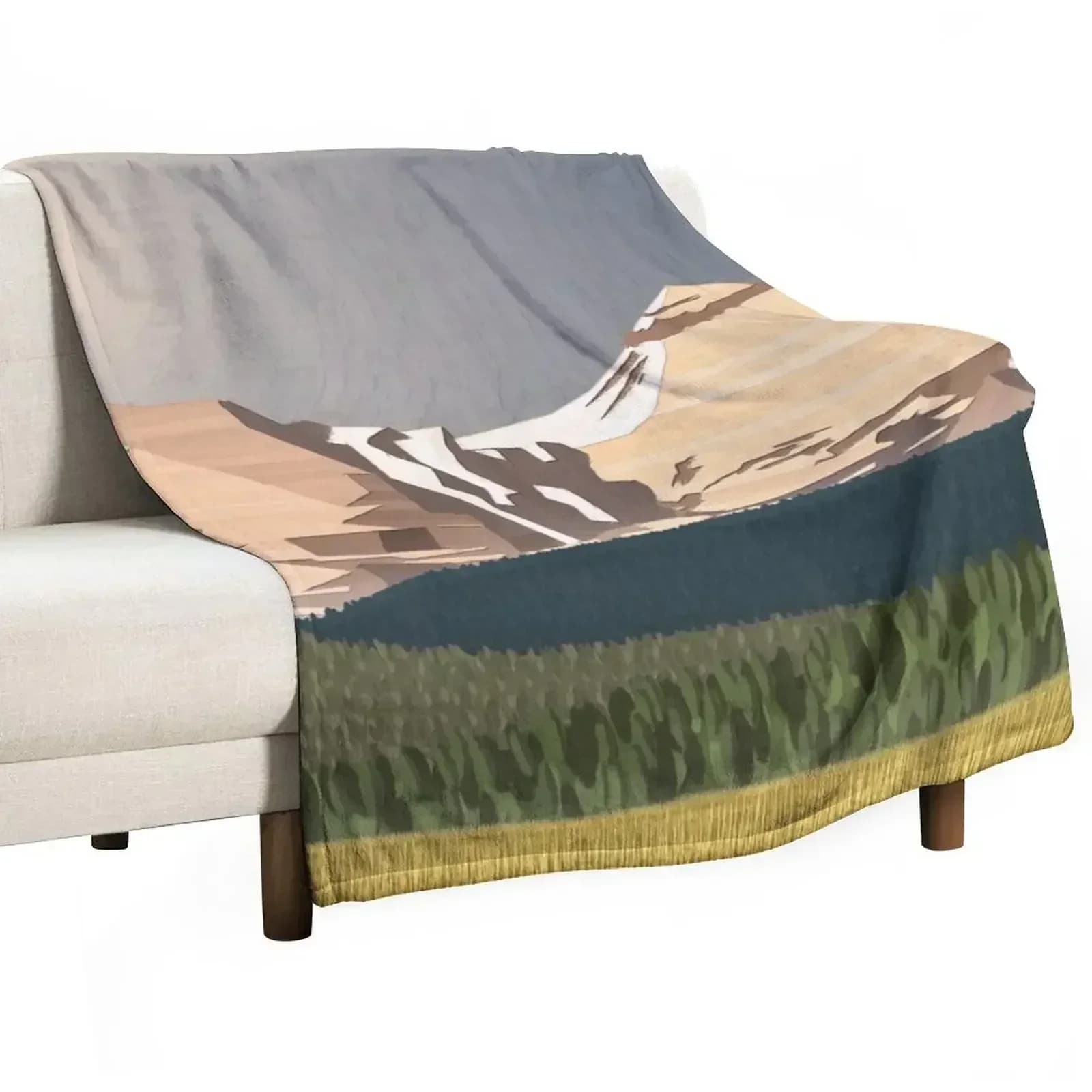 Heat at Banded Peak Throw Blanket Flannel Fleece Soft Warm Throw Blanket