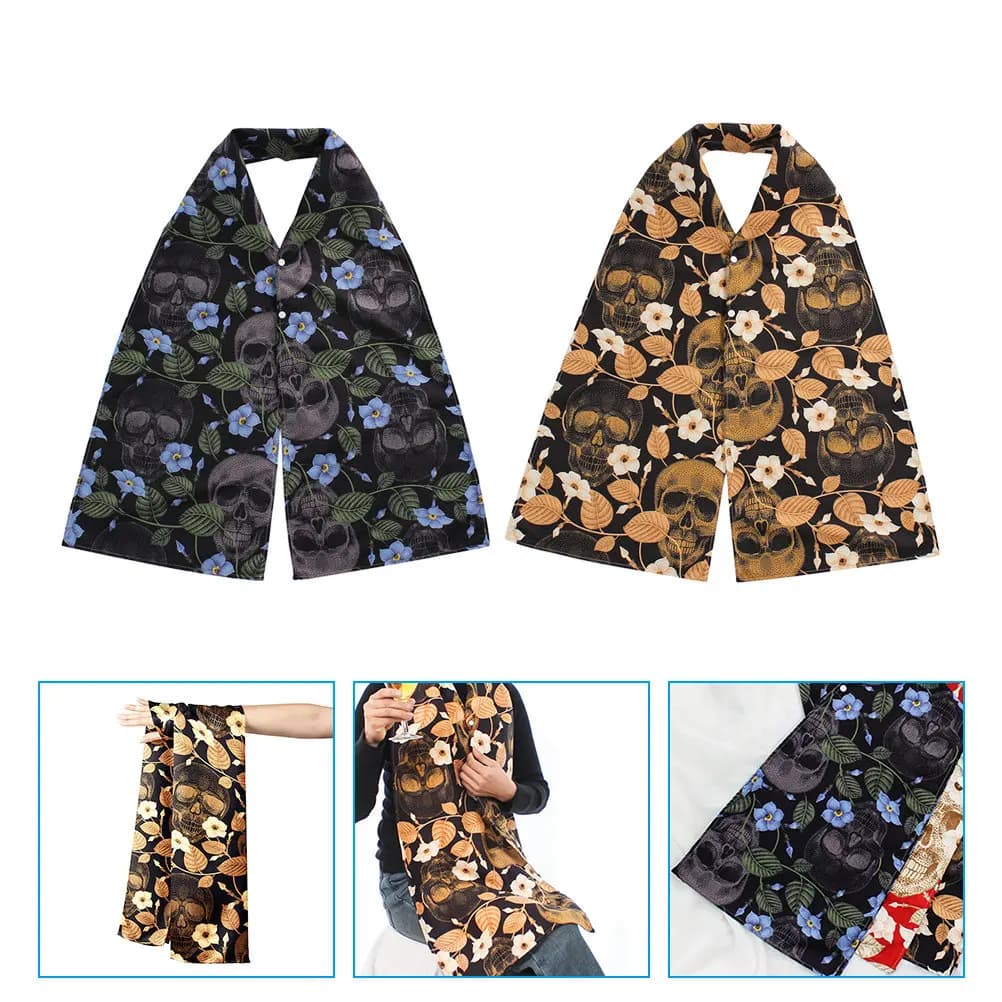 2 Pezzi Bavaglini da Tavola per Adulte Anziani Donne, Lighti in Poliestere con Closing Bottone, Washables, Protection for Dresses