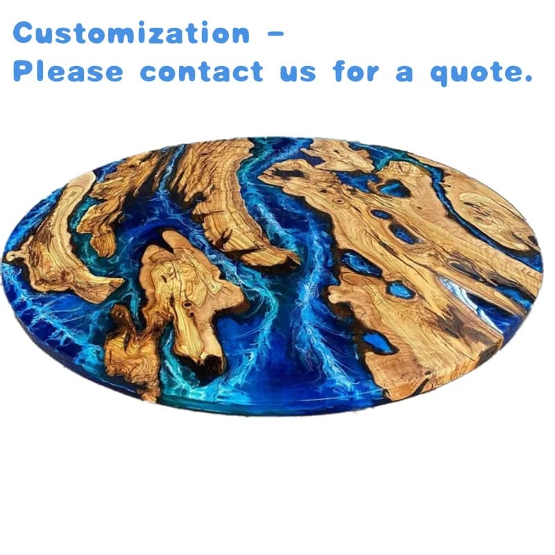 personalizzato. Tavolo da pranzo personalizzato in legno massello e resina epossidica Design moderno europeo Mobili per la casa Uso alberghiero
