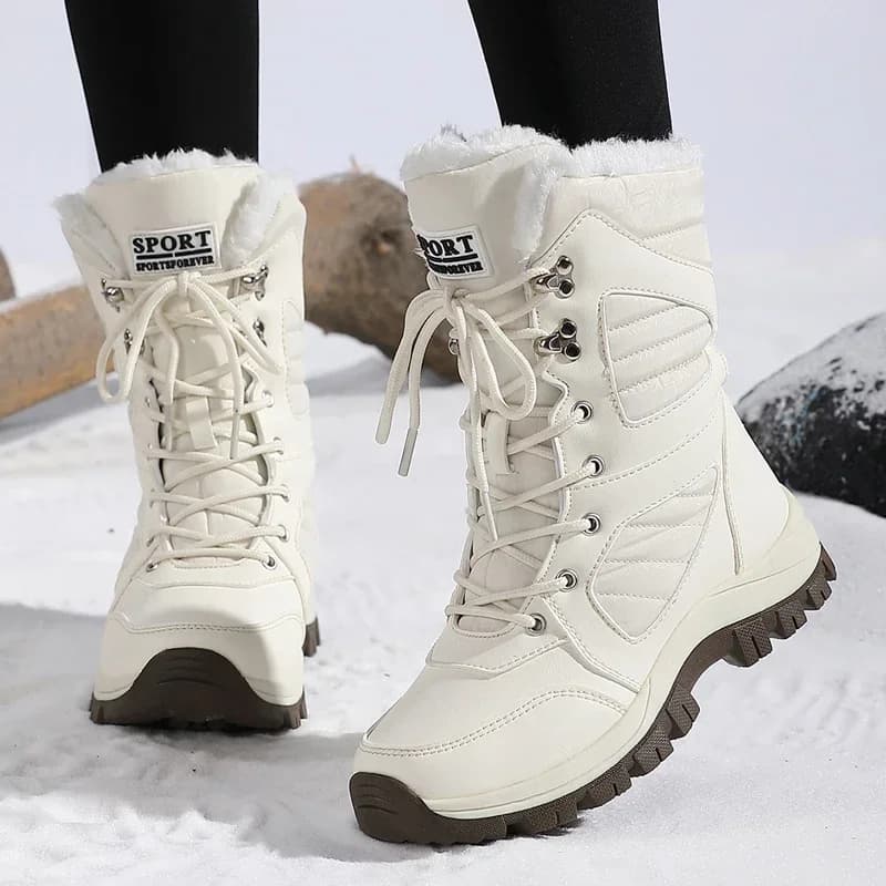 Winter Women Snow Boots High-top Waterproof Ankle Boots Ladies Thick Plus Warm Hiking Women Boots Outdoor Cotton Shoes Sneakers