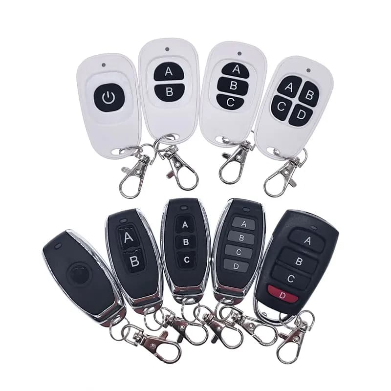 Interruttore di telecomando senza fili 1/2/3/4 tasti Porta del garage EV1527 Codice di apprendimento bianco DC6V Sistema di allarme per auto universale 433 MHz