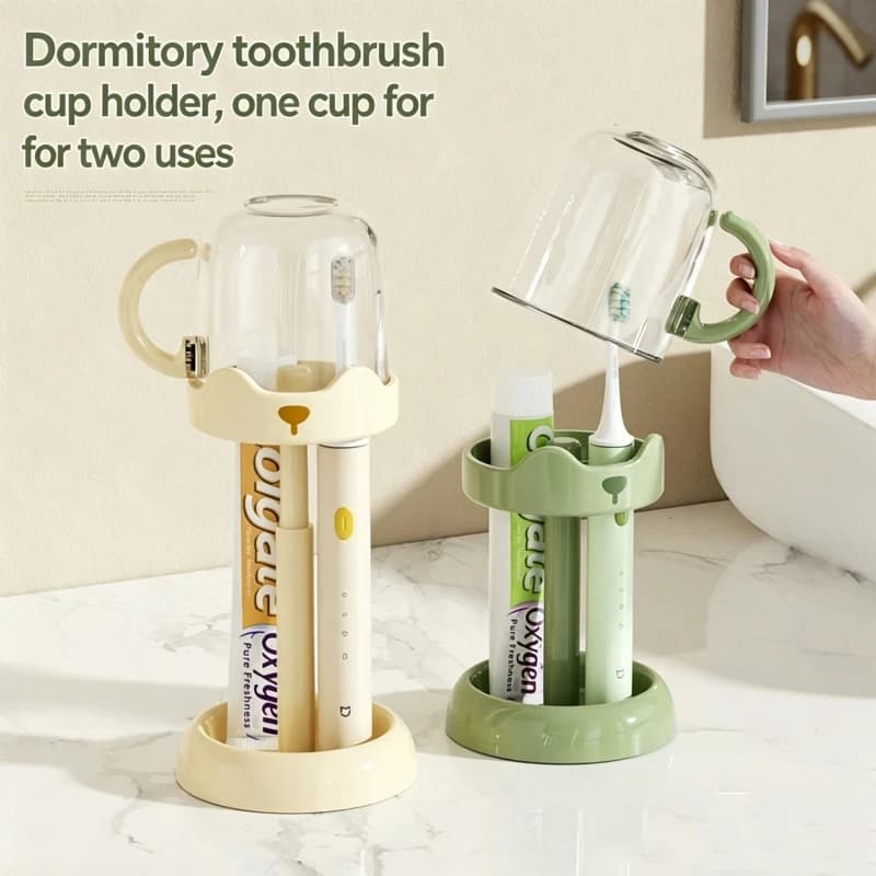 Adjustable electric toothbrush cup holder, simple household grooming set, student dormitory supplies, mouthwash cup