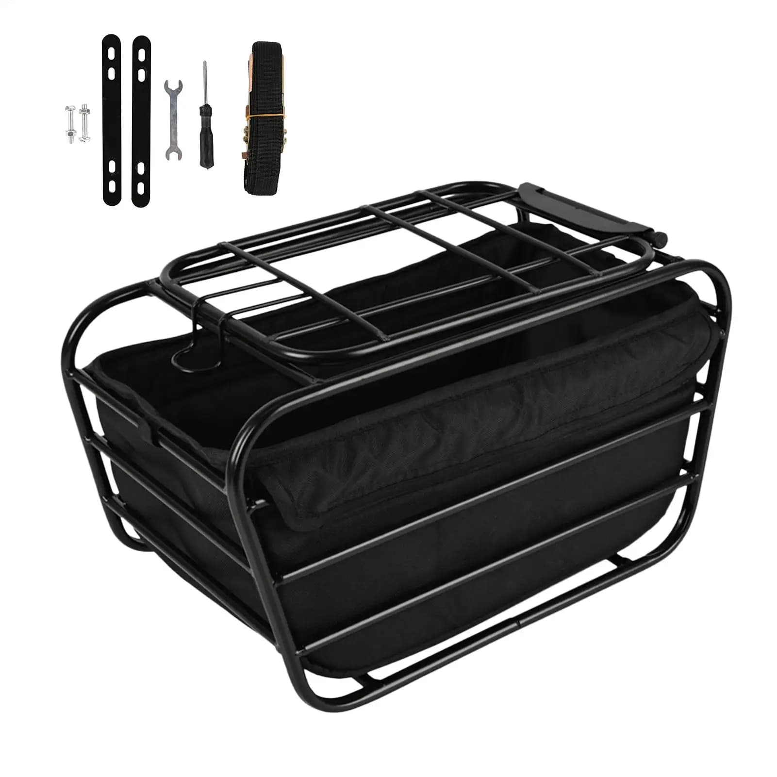 bike pet carrier cargo basket Bicycle pet basket with lockable cover Mountain bike rear seat rack Bike Rear Organizer Basket
