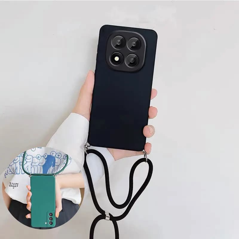 For POCO M8 Pro Crossbody Lanyard Silicone Phone Case For POCO M 8 M8pro Strap Hang Shockproof TPU Phone Cover