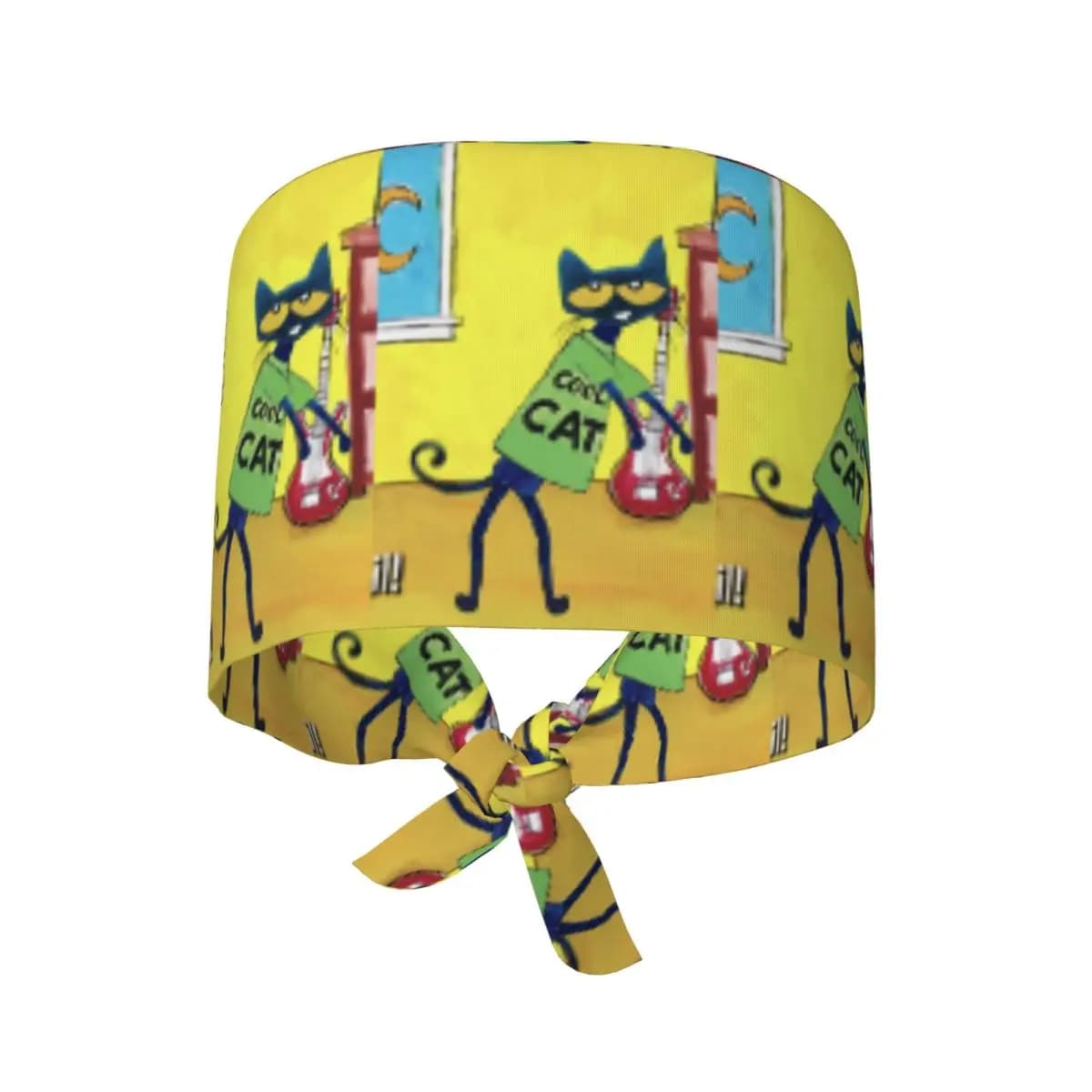 Pete The Cat Scrub Hat Doctor Working Surgical Cap Unisex Adjustable Nursing Caps for Dentist