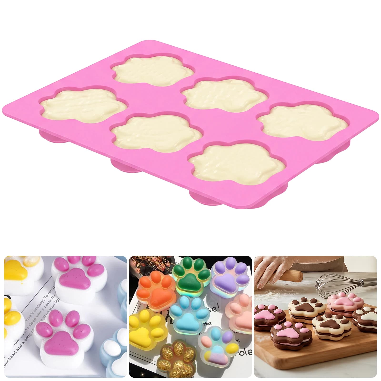 Silicone Paw Print Cake Silicone Mold Cute Paw Print Molds DIY Fondant Chocolate Baking Tool Resin Art Mould Decoration Pastry