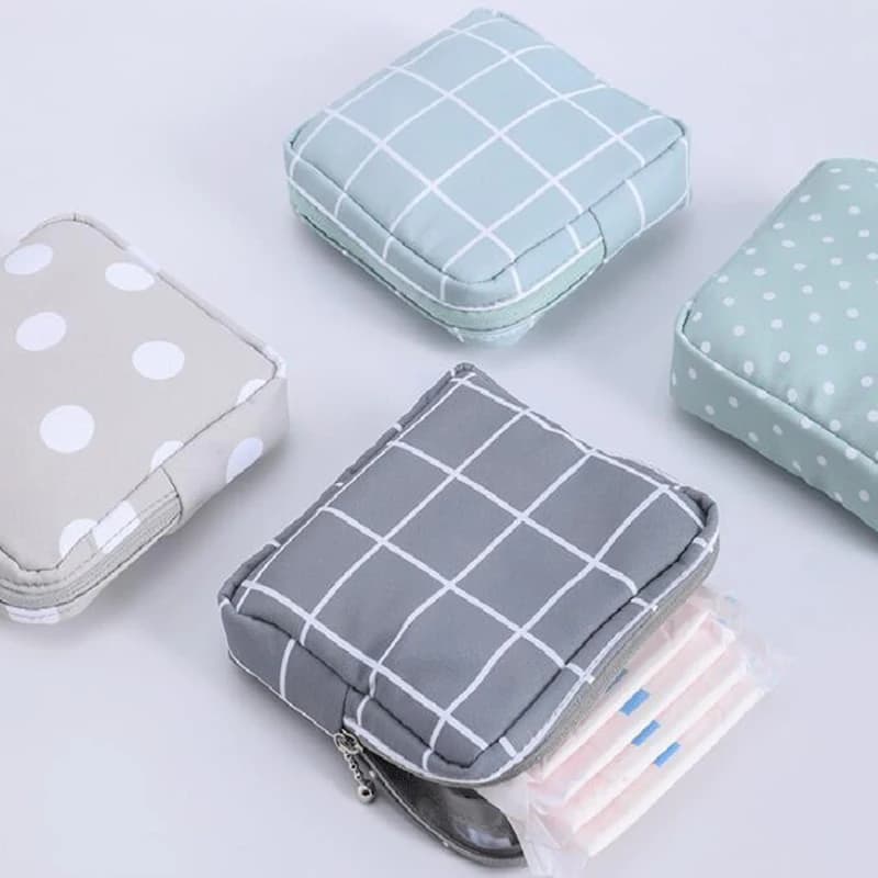 Borsa portaoggetti per assorbenti igienici da donna, simpatiche buste per assorbenti igienici, trucco portatile, rossetto, chiave, auricolari, cavi dati, organizer