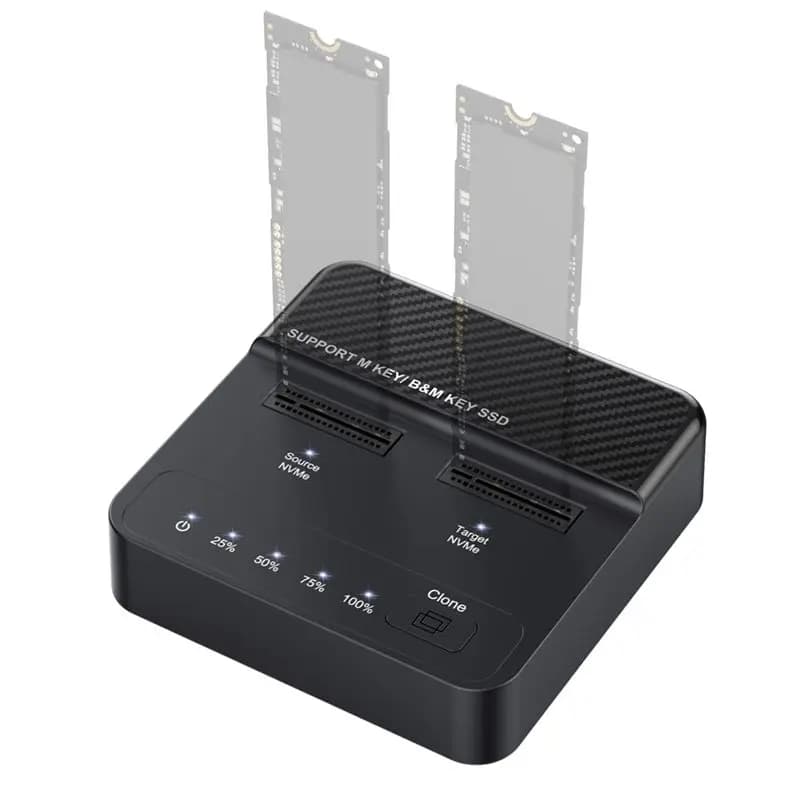 AC57-NVME M.2 SSD Docking Station Dual-Bay Solid State Drive Duplicator Read-Write Offline Copying Cloner Duplicator
