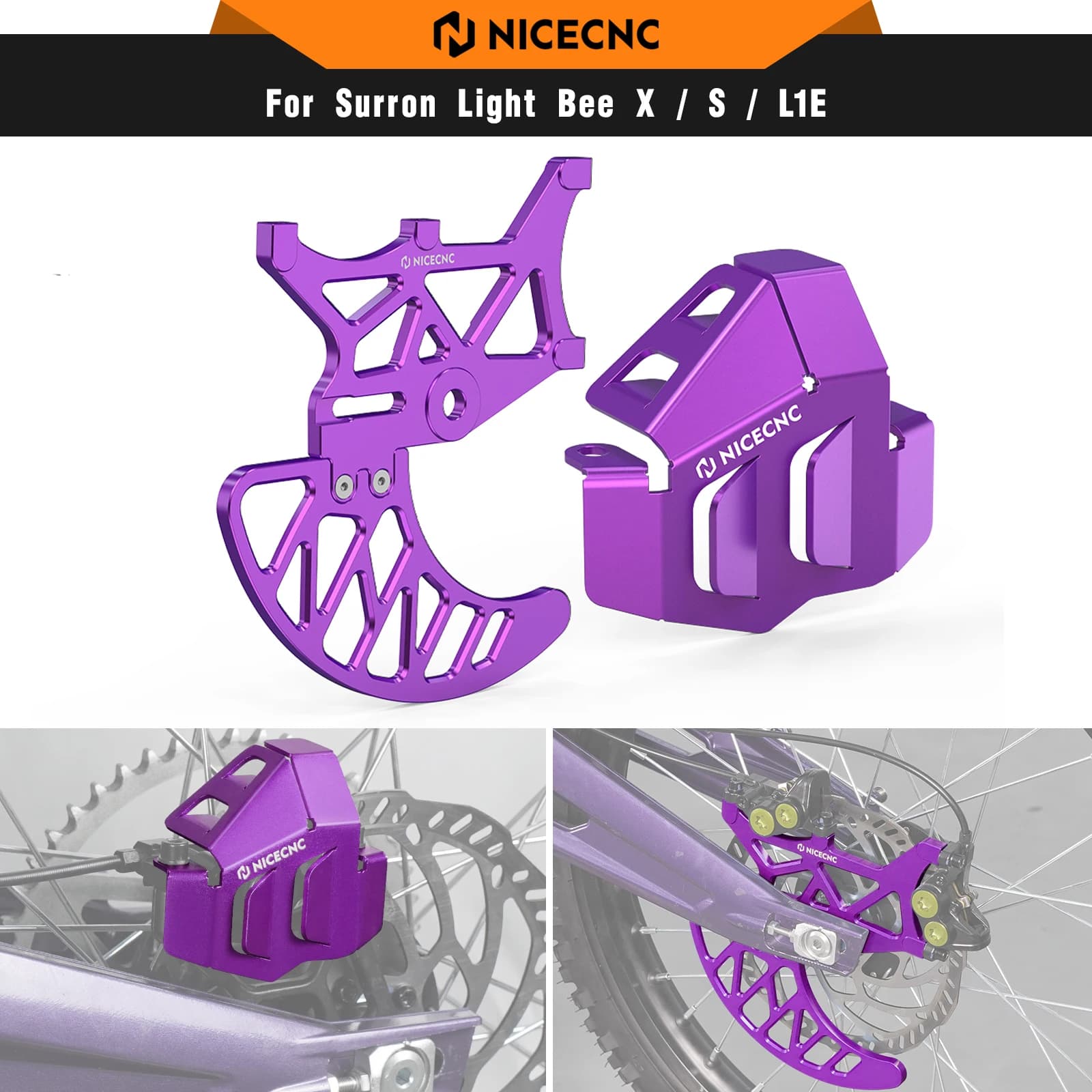 NICECNC Per Surron Light Bee XS L1E Elettrico Dirt Bike In Alluminio Freno Posteriore Disco Guard Pinza Freno Guard Per Segway X160 X260