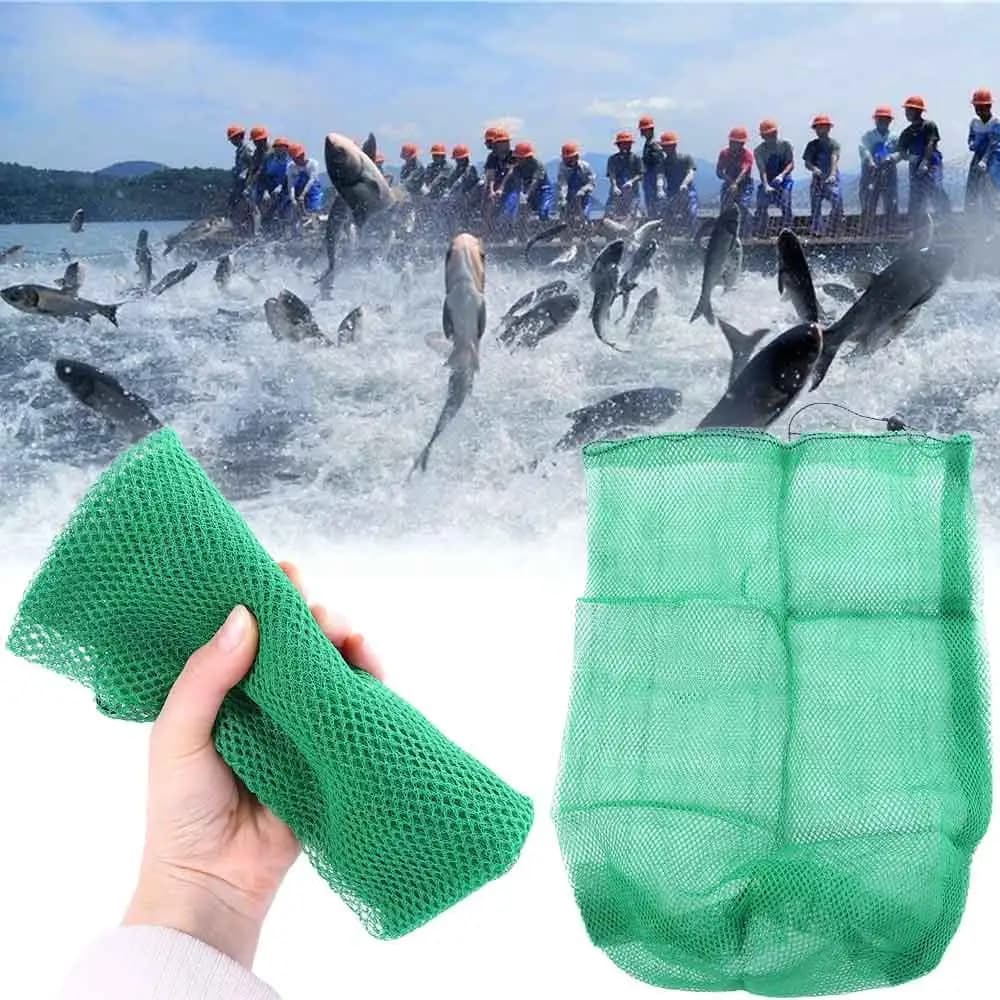 Attrezzi da pesca portatili Rete da pesca pieghevole verde Griglia piccola Reti per pesci vivi Borsa a rete in nylon Borsa per reti per pesci Borsa a rete