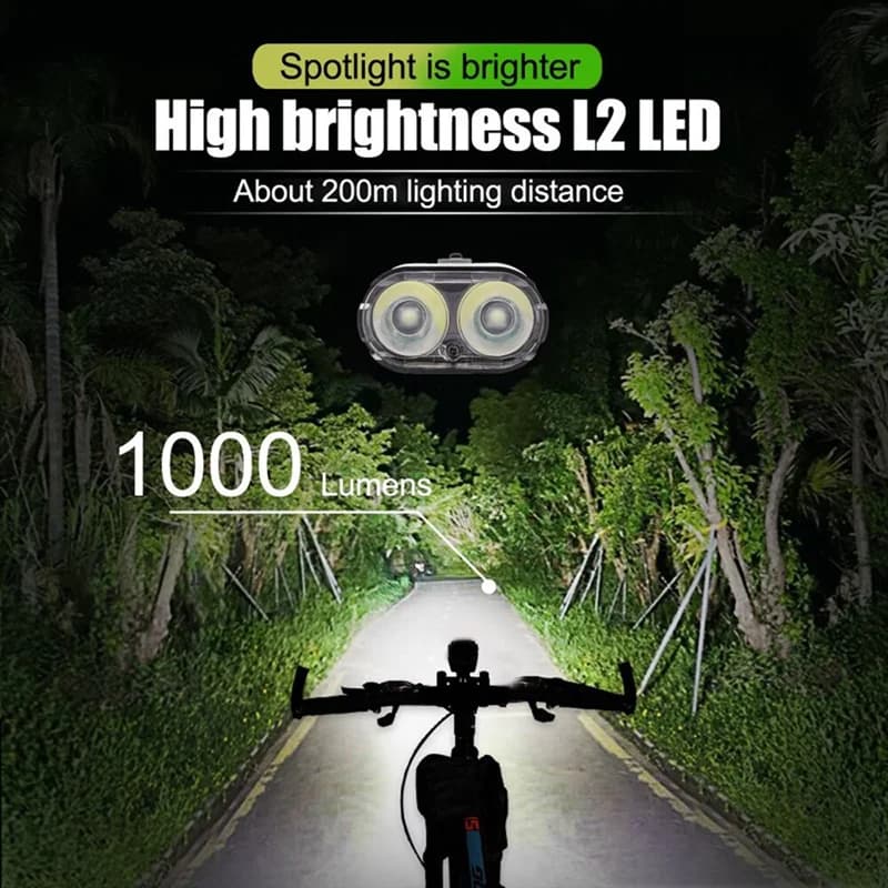 Y67A-Luce per bicicletta 1000 Lumen 4000Mah Faro per bici Power Bank Torcia elettrica Manubrio Ricarica USB Ciclismo su strada Evidenzia