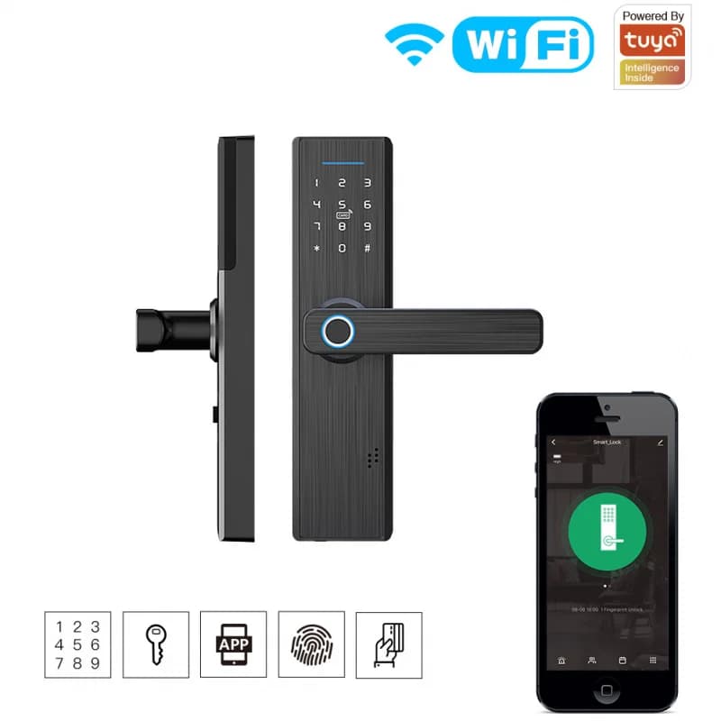 WiFi Tuya Smart Home Serratura per impronte digitali App Controllo remoto Telecomando temporizzato Serratura per porta intelligente antifurto