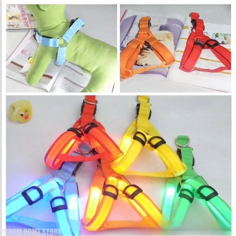 Imbracatura Elettronica LED alla Moda per Animali Domestici, Accessori per Cani in Nylon, Guinzaglio Luminoso, Cintura per Cani, Gilet Luminoso, Articoli per Animali