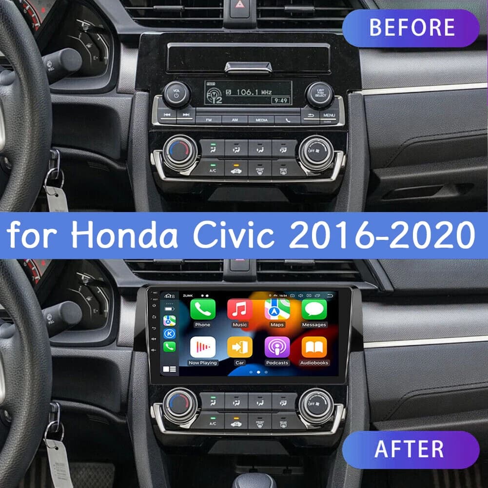 Autoradio Android 15 9 inch 2+64G with GPS Navi per Honda Civic 2016-2020 with Carplay Android Auto WiFi Bluetooth FM/RDS SWC