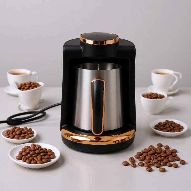 Turkish Coffee Maker Stainless Steel 550W 250ML Single Cup Turkish Coffee Machine For Home Office Travel 110V 220V