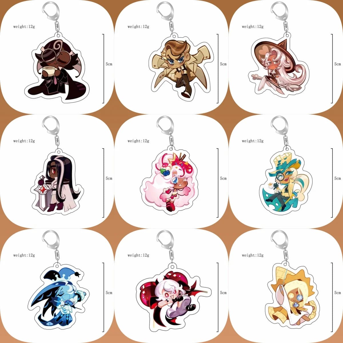 6CM Anime Cookie Run: Kingdom Portachiavi in acrilico Modello Personaggi cosplay Ornamento Accessori Merci Collezione natalizia Regali