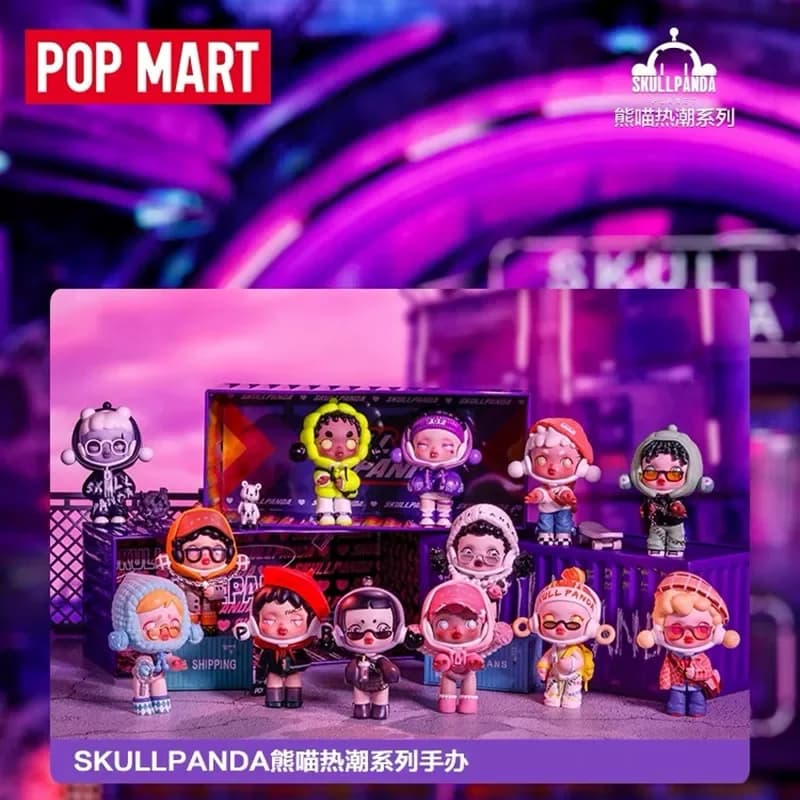 POP MART Original Skullpanda Serie HYPE Panda Blind Box Kawaii Cartoon Anime Figure Doll Model Guess Bag Desktop Ornament Gifts