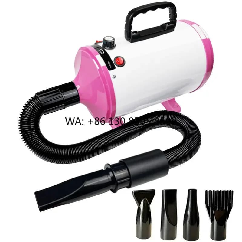 High Power ABS Plastic Pet Hair Dryer Overheat Protection Stepless Speed Adjustment Non-Arm Mounted Design for Bathroom Use Dogs