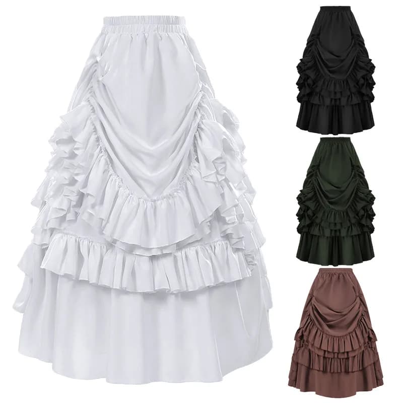 Gothic Halloween skirt, Long Victorian dress Vintage Plus Sizes, Subskirt Style Dark for Women's Fashion Costume