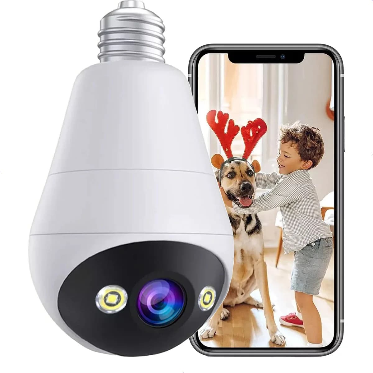 JOOAN 2K Baby monitor intelligente per cani da compagnia, telecamera per bambini di sicurezza interna WiFi da 2,4 GHz, 360 ° Pan & Tilt, audio bidirezionale, visione notturna