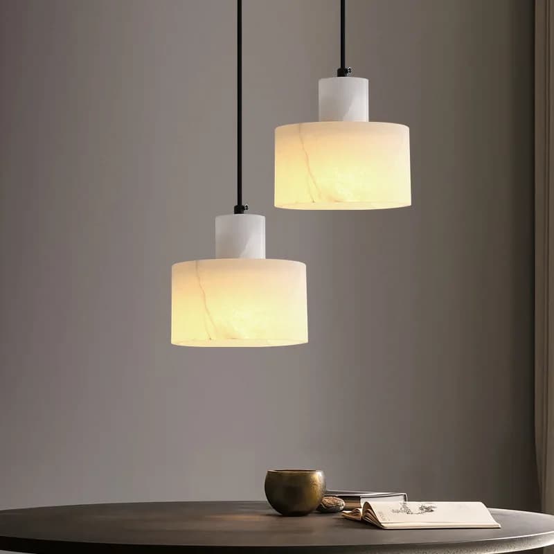 Lampada a sospensione in marmo naturale di lusso leggero Negozio di hotel Ristorante Ingresso Bar Scrivania Lampada a led Corridoio Camera da letto Lampada a sospensione da comodino