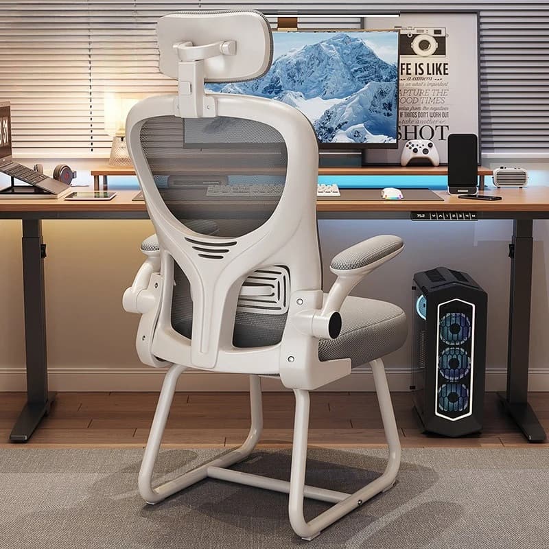 Sedia da ufficio per la casa, Comfort seduta, Sedia per computer, Sedia ergonomica per studio in dormitorio, Sedia da gioco.