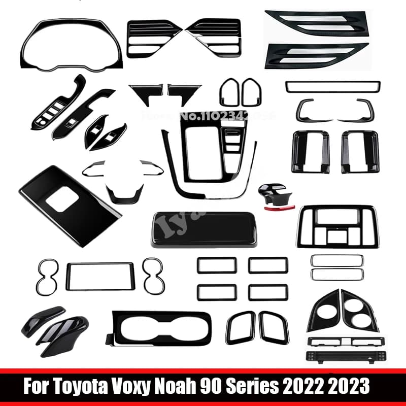 Per Toyota voxy noah Serie 90 2022 2023 2024 ABS nero lucido interruttore alzacristallo GAS ibrido cambio pannello maniglia della porta copertura