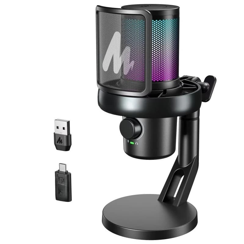 DM40 Microfono da gioco wireless professionale USB AI Conversione vocale Monitoraggio diretto Computer Software per telefono cellulare
